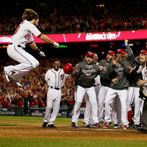 Jayson Werth and the Nationals are flying high after Thursday's walk-off win. (Rob Carr/Getty Images)