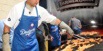 Andre Ethier grilling hot dogs.