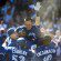 Toronto Blue Jays celebrate at home after a walk-off win.