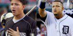 Two images of Miguel Cabrera -- early career and current.