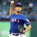 Yu Darvish throws a pitch.
