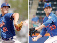Composite image of Zack Wheeler and Matt Harvey each throwing a pitch.
