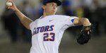 Jonathan Crawford throws a pitch for the University of Florida.