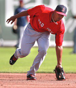 MLB prospect Xander Bogaerts scoops up a ground ball.