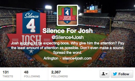 Image of the silence Josh Hamilton Twitter campaign