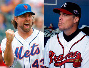 Composite photo of R.A. Dickey and Chipper Jones