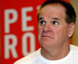 Photo of current-day Pete Rose's face.