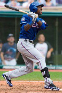 Jurickson Profar, the heir apparent to Elvis Andrus, takes a swing.