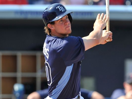 Wil Myers takes a cut during spring training for the Tampa Bay Rays.