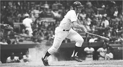 Designated hitter Ron Blomberg gets a hit for the New York Yankees.