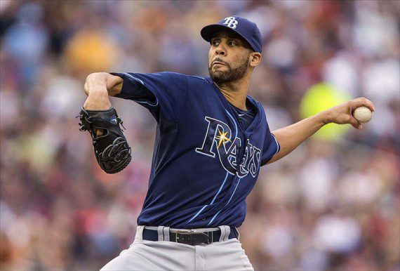 Texas Rangers potential trade target David Price throws a pitch.