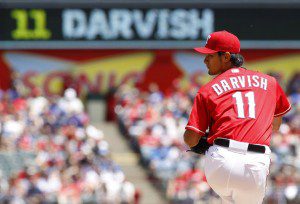 Texas Rangers starting pitcher Yu Darvish throws a pitch.