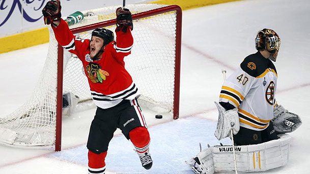 Andrew Shaw celebrates his game-winning goal for the Chicago Blackhawks. Chicago Cubs are an afterthought right now.