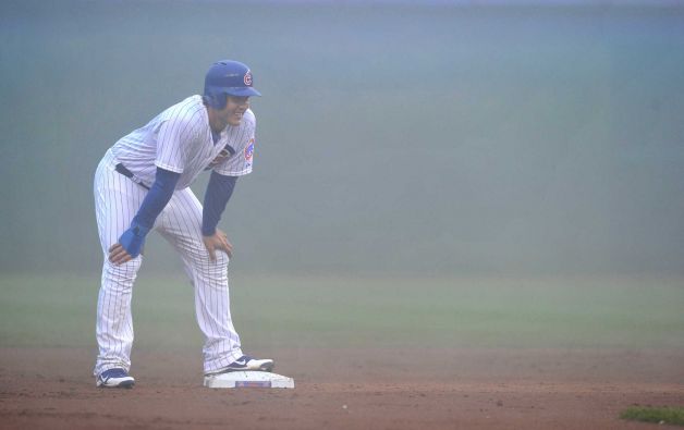 "The fog is getting thicker" as Anthony Rizzo stands at second base.
