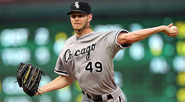 Chris Sale throws a pitch