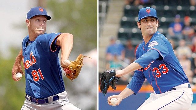Composite image of Zack Wheeler and Matt Harvey each throwing a pitch.