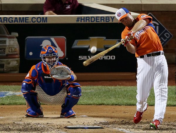 Michael Cuddyer connects during the Home Run Derby.