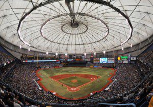 Tropicana Field from behind home plate.