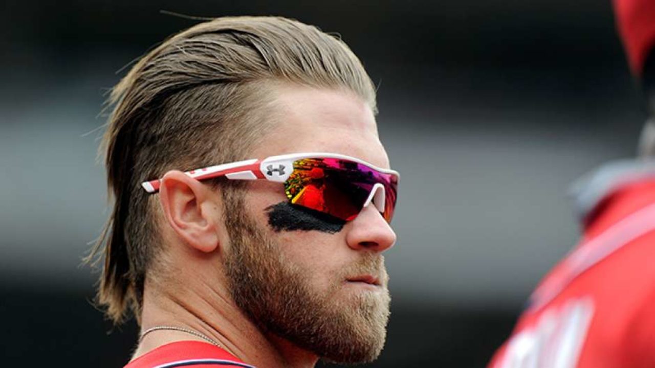 For The Win on X: Bryce Harper wore regular glasses in a game, and the  internet loved them. But also had jokes. 📸: @masnNationals    / X